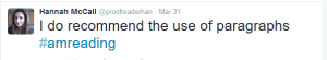 Paragraphs tweet